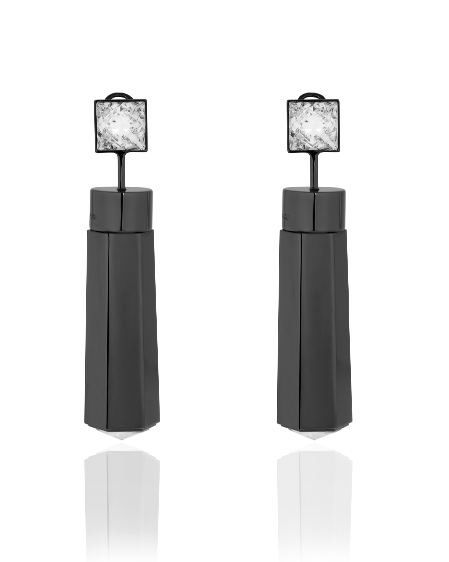 MDR CO-ORDS Perfume Earrings - Shiny Black Glam