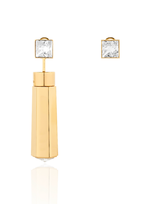 MDR POST Perfume Earrings - Shiny Yellow Gold